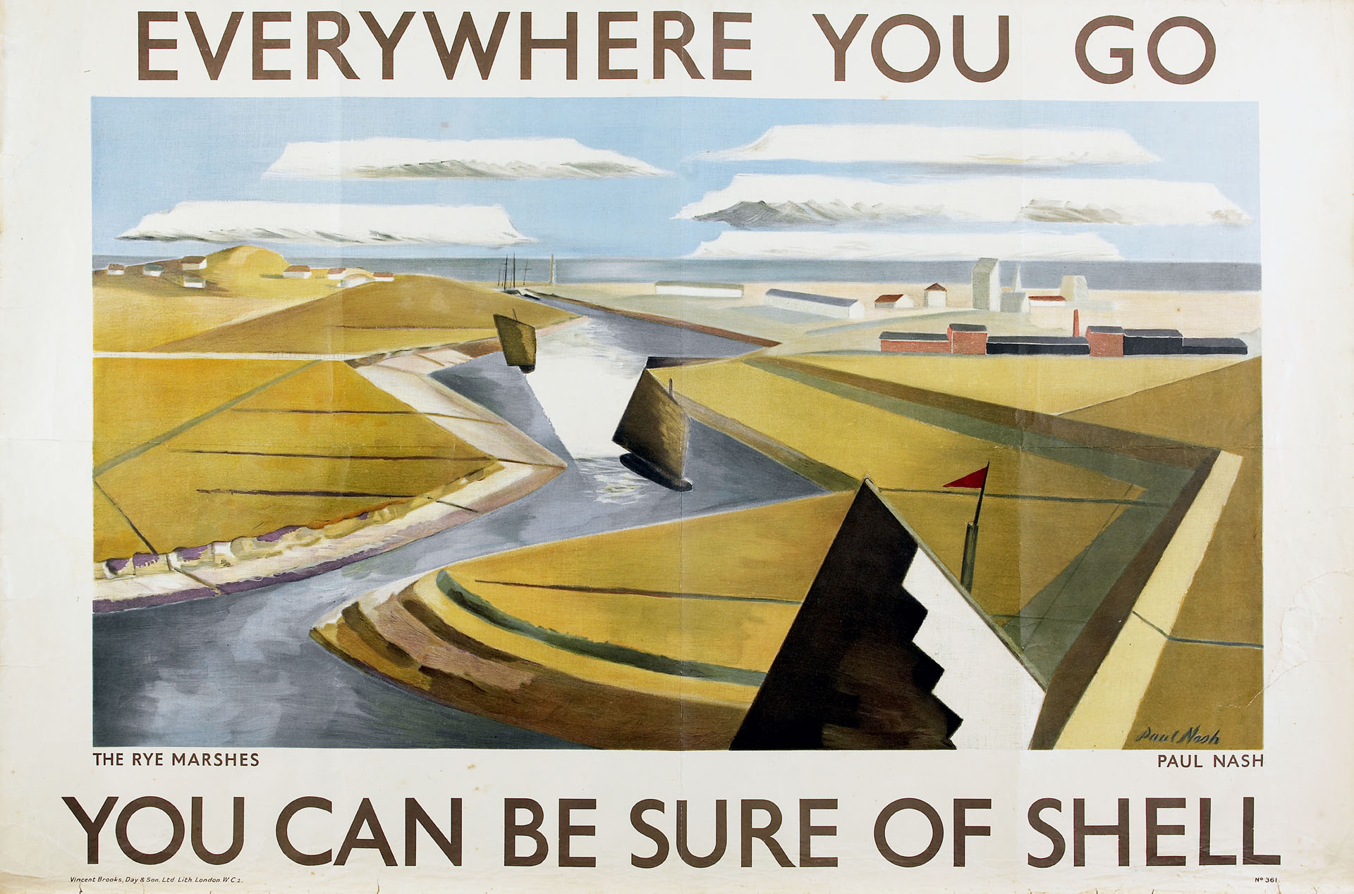 Poster of The Rye Marshes by Paul Nash, 1932