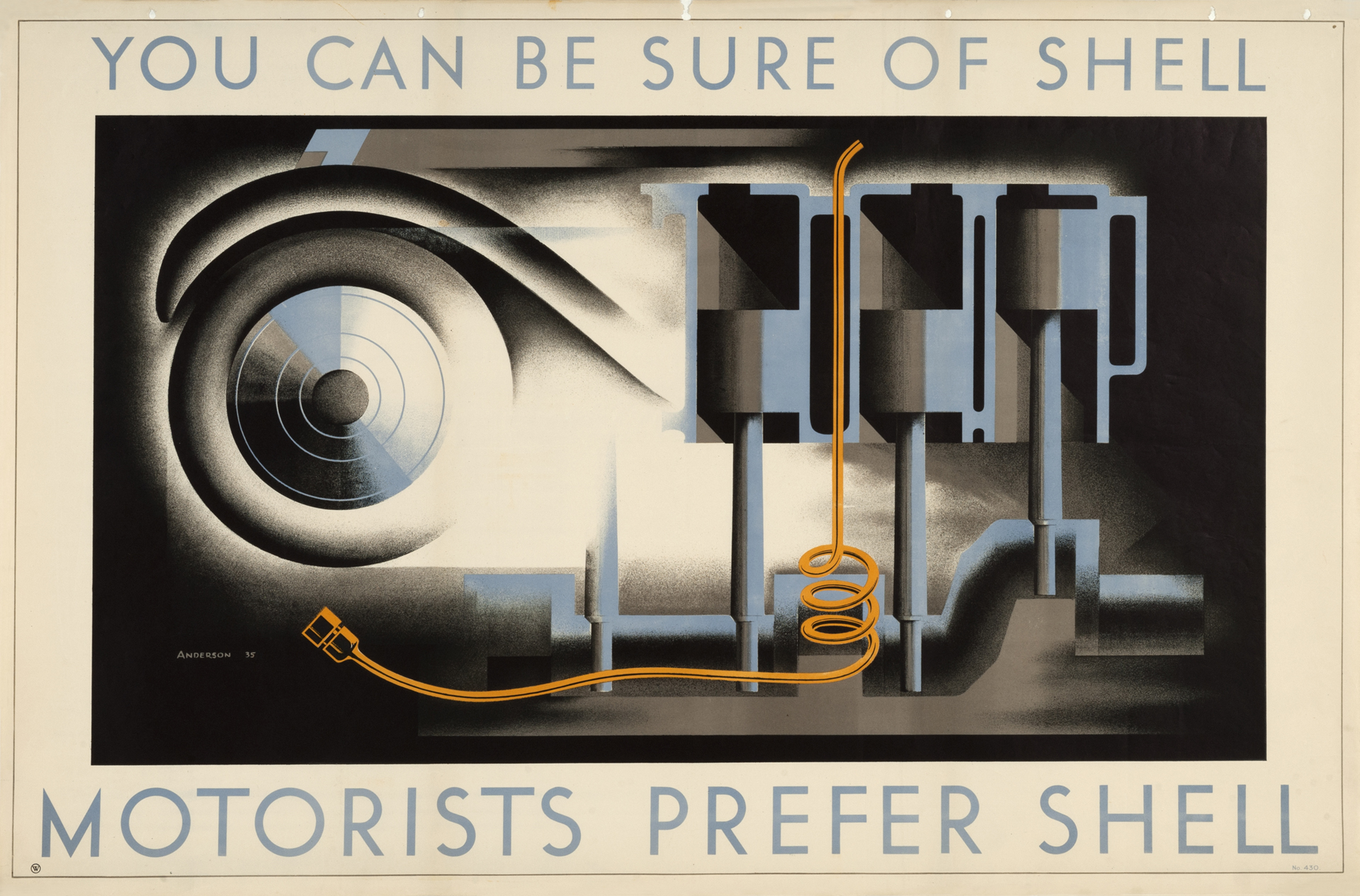 Poster of Motorists Prefer Shell by John Stewart Anderson, 1935