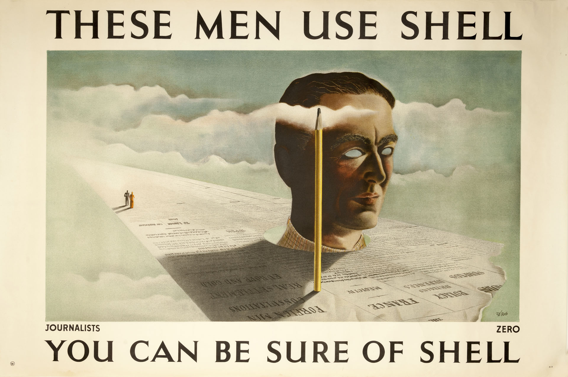 Poster of Journalists Use Shell by Hans Schleger (ZERO), 1938