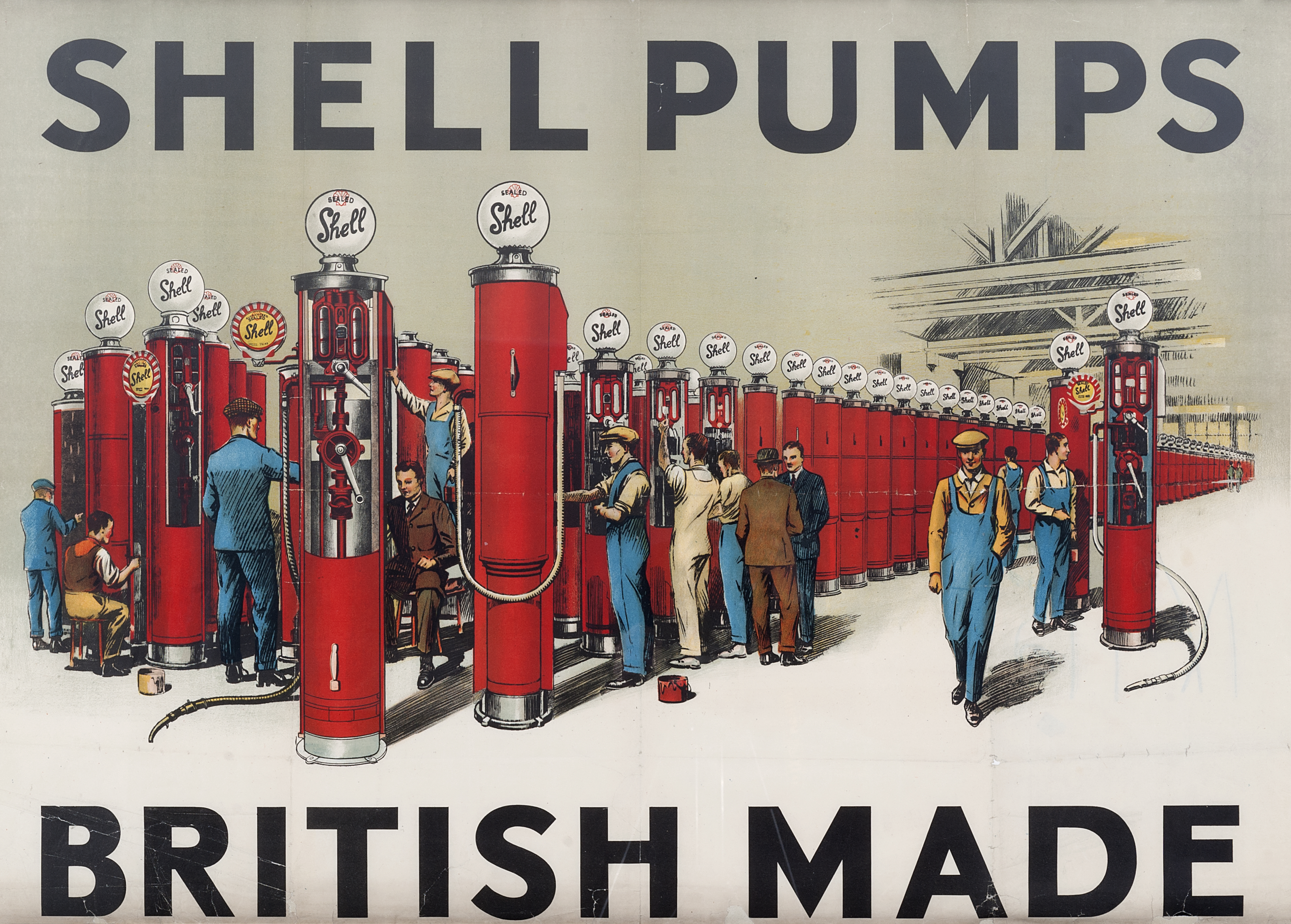 Poster of Shell Pumps are British made by Shell Studio, 1925