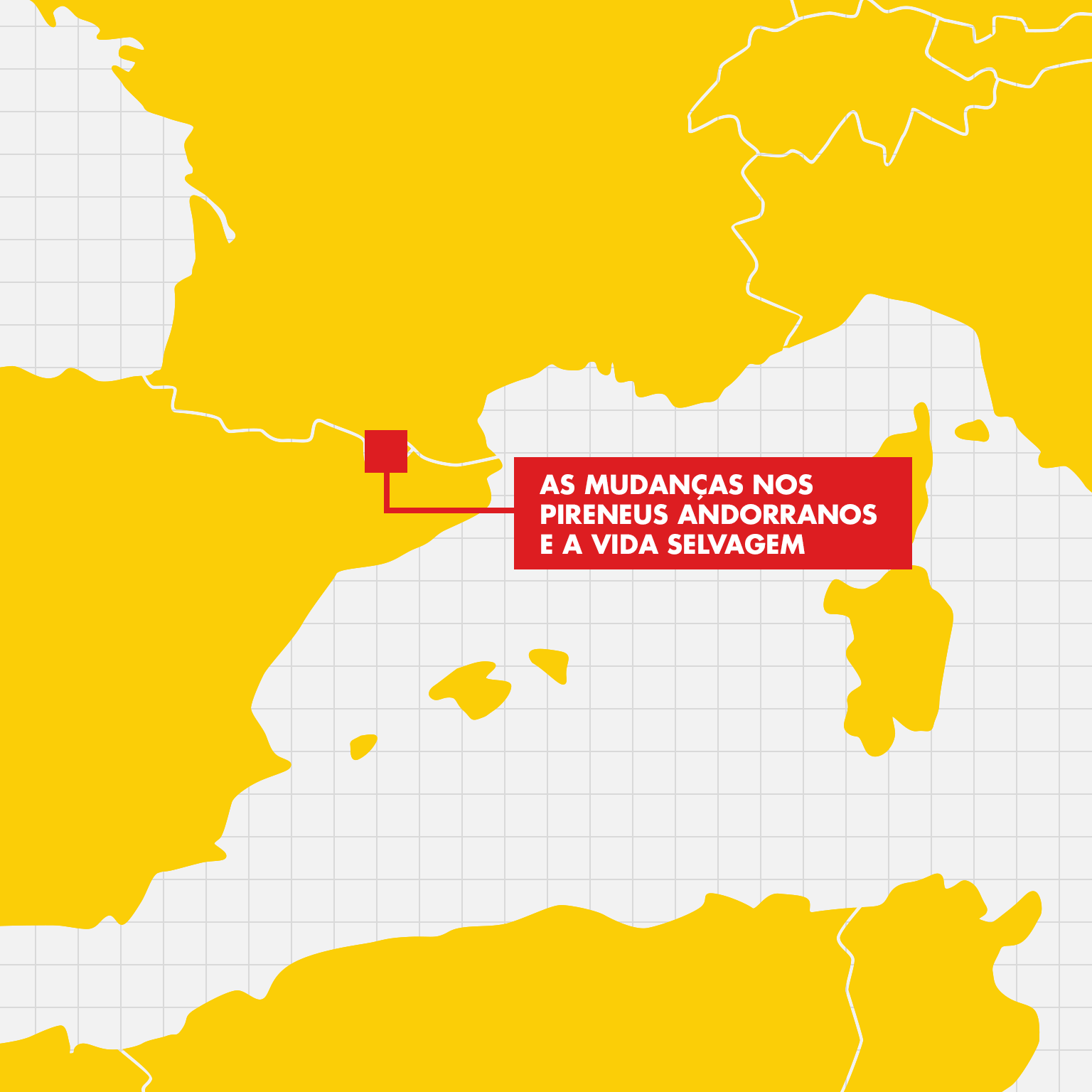 MMapa de Andorra que mostra a localização das atividades do Earthwatch