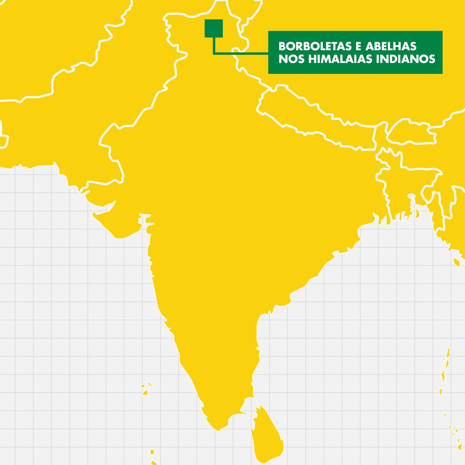 Mapa da India que mostra a localização das atividades do Earthwatch