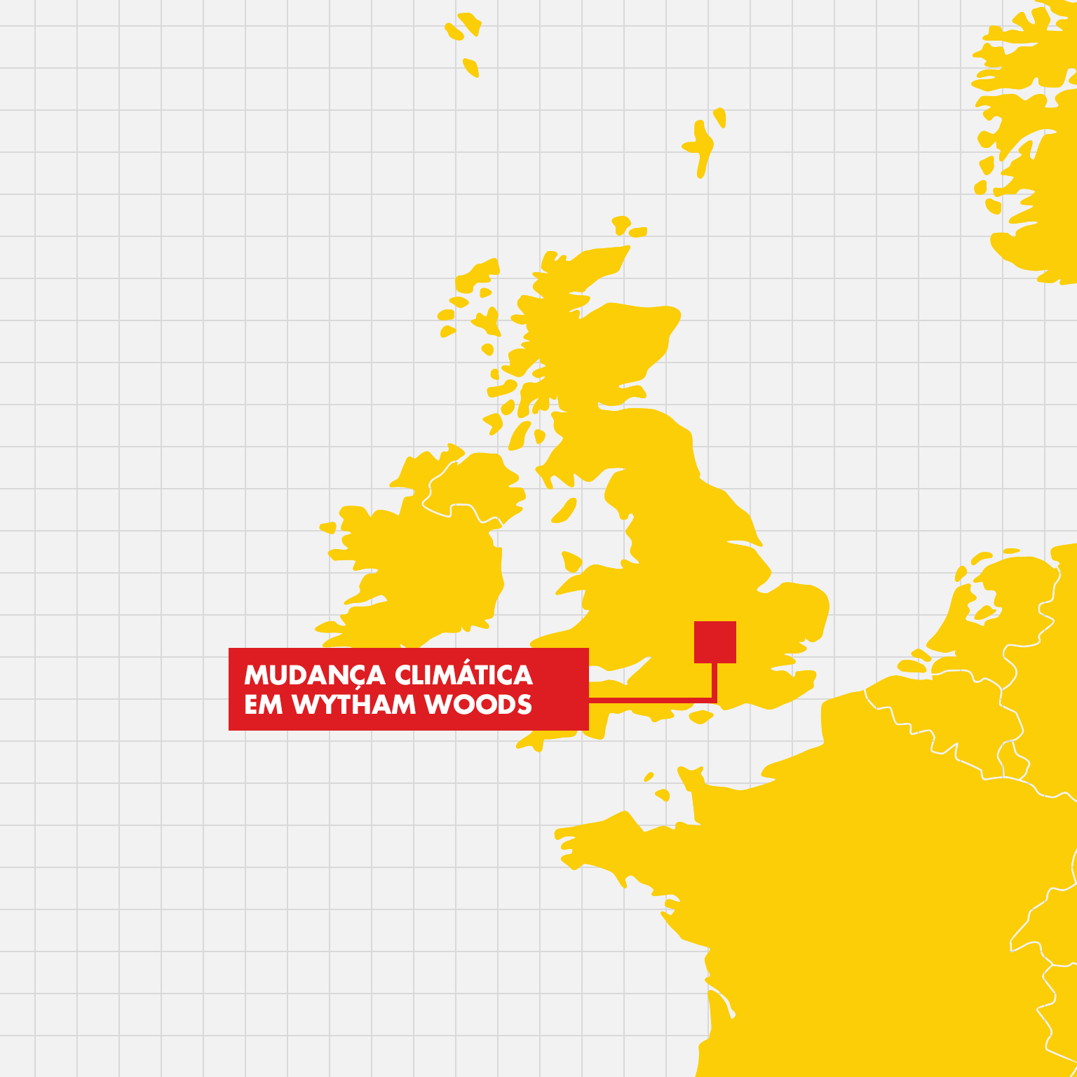 Mapa da Inglaterra que mostra a localização das atividades do Earthwatch