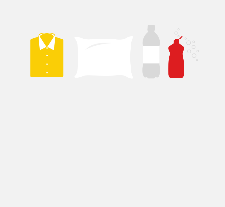 Everyday products - clothes, plastics, washing liquids