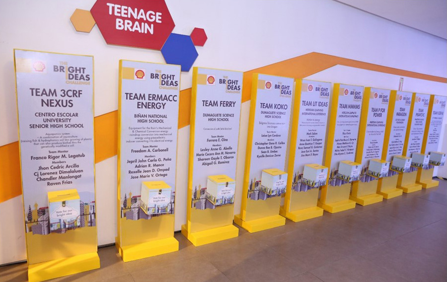 Row of pop-up banners