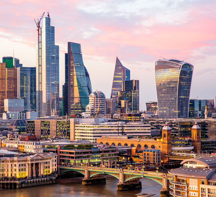 arial view of London UK