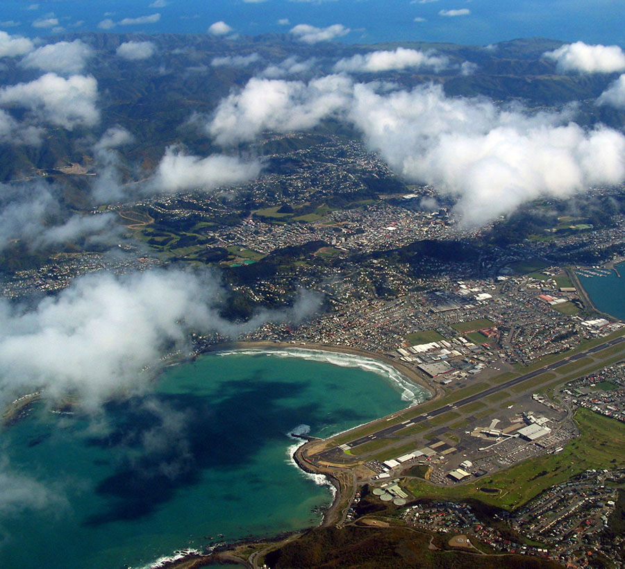 arial view of New Zealand coast