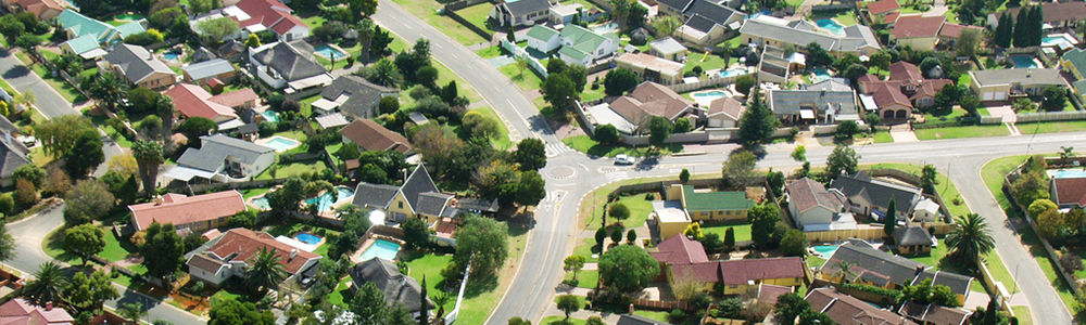 Photo of an arial view of a residential area